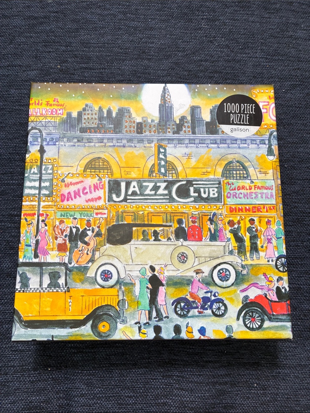 Galison Jazz Club 1000-Piece Puzzle — Yellow Illustration